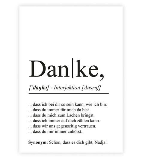 Personalisiertes Bild Definition DANKE- Perfektes Dankeschön