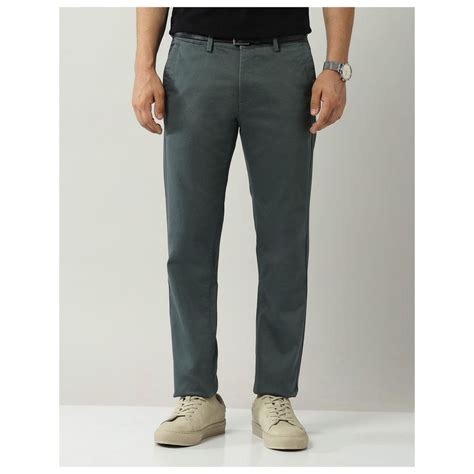Buy AD By Arvind Green Mid Rise Modern Slim Fit Chinos Online