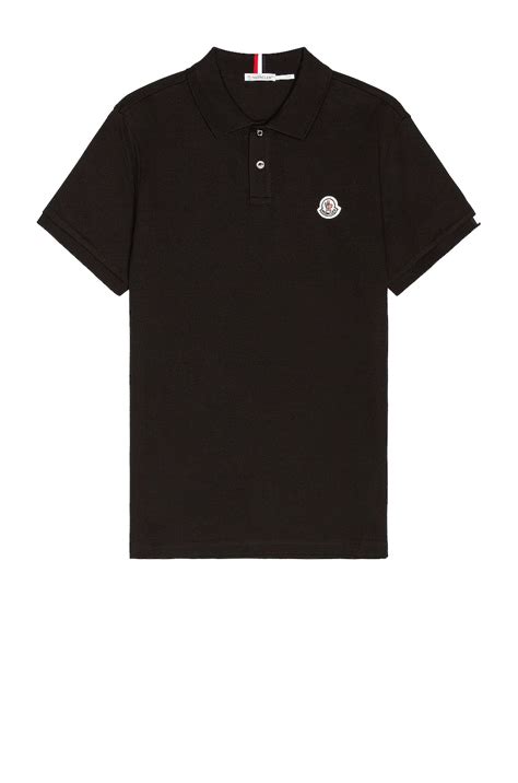 Moncler Short Sleeve Polo in Black | FWRD