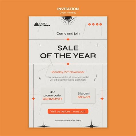 Cyber monday sales invitation template | Free PSD