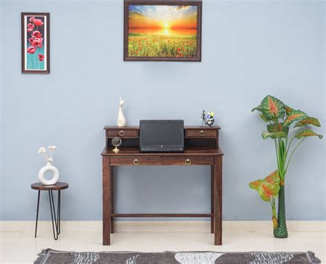 Buy Solid Wood Study Table with Four Drawer Online on Furniselan