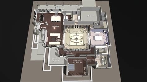 Courtyard House - Floor Plan - Buy Royalty Free 3D model by Metaroy ...