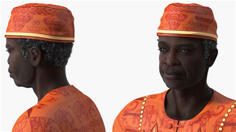 3D Traditional Style Afro American Grandpa Standing model | 3D Molier ...