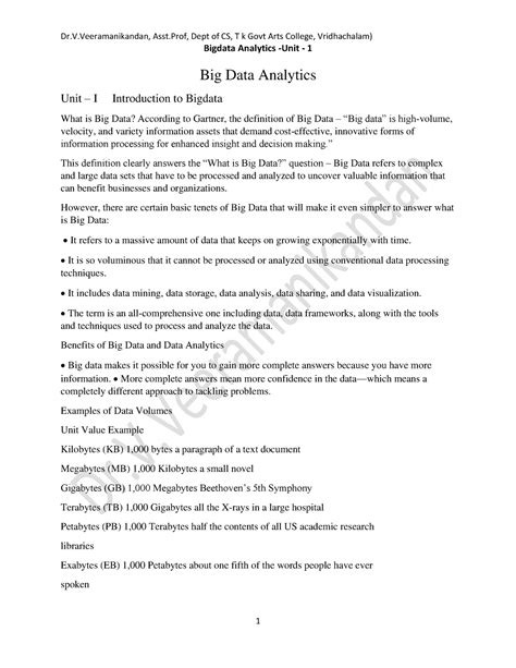 Big data unit 1 - i love - Bigdata Analytics -Unit - 1 Big Data ...