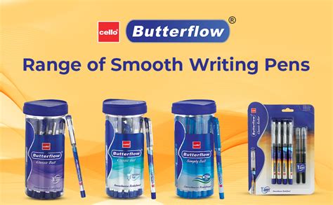 Cello Butterflow Classic Roller Pen Set | Pack of 4 Roller Pens | 2 ...