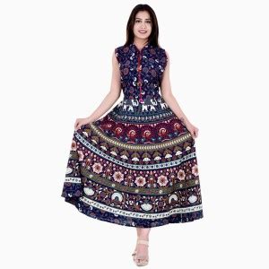 Halowishes Women Maxi Blue Dress - Buy Halowishes Women Maxi Blue Dress ...