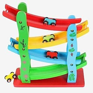 Buy Toyshine Wooden Car Ramps Race - 4 Level Toy Car Ramp Race Track ...