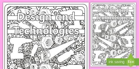 Design and Technologies Colouring Book Cover (teacher made)