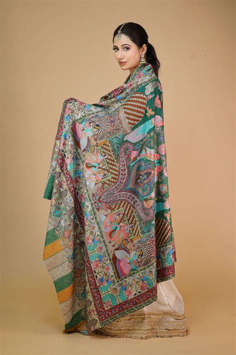 Peacock Kalamkari Embroidery Shawl – The Shawl Studio