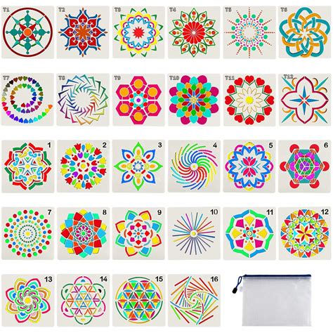 28 Pack Mandala Dot Painting Templates Stencils for DIY Painting Art ...