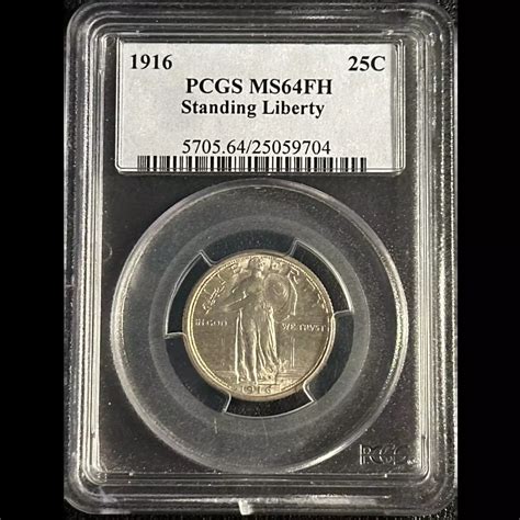 1916 Quarter Dollars Standing Liberty Quarter PCGS MS-64 FH Standing ...