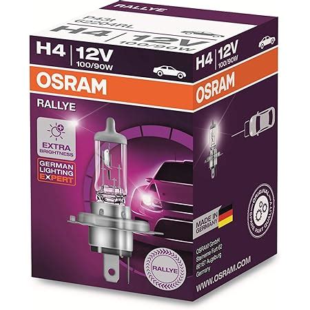 Osram Rallye H4 Halogen 62204 Exterior Headlight Bulb (12V, 100/90W ...