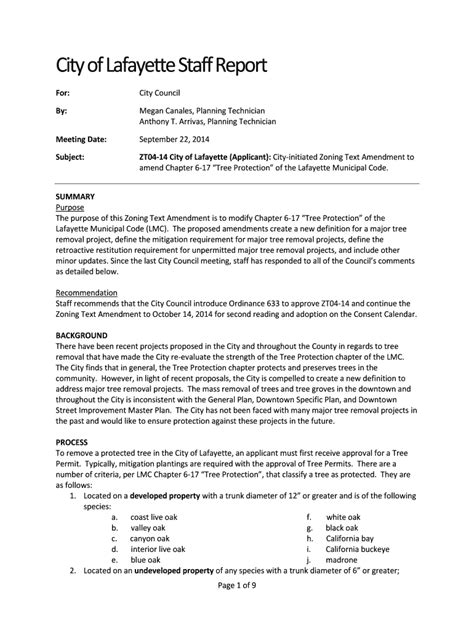 Fillable Online ZT04-14 City of Lafayette (Applicant): City-initiated ...