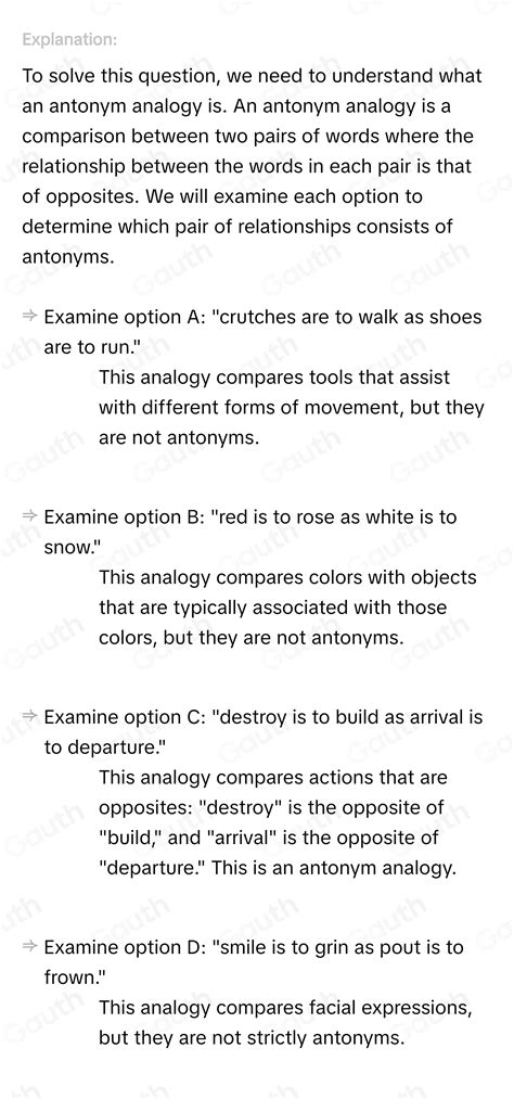 Solved: Select the correct answer. Which of these analogies is an ...