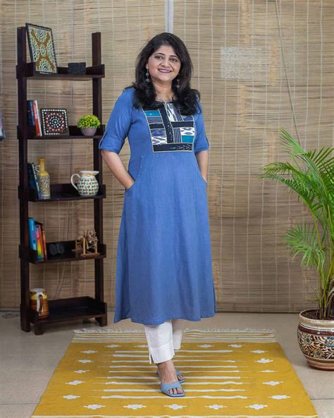 Blue Ikkat Signature Patch Dress cum Kurta | Authentic Ikkat | Rush Me ...