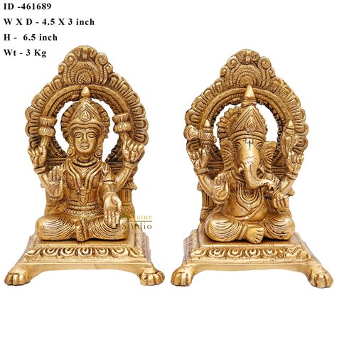 Buy StatueStudio Laxmi Ganesh statue Hindu Lord Lakshmi Ganesha Murti ...