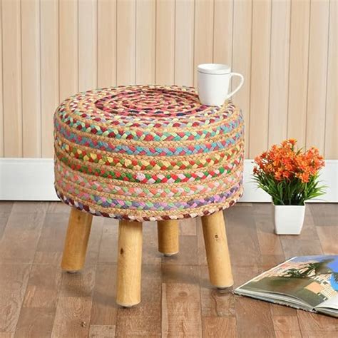 ShadowKart Sitting Solutions for Home - Wooden Frame Round Ottomans ...