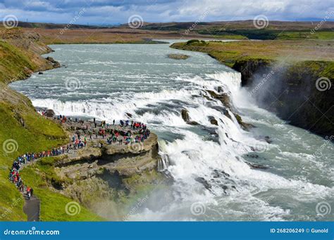 Gullfoss Waterfall in Iceland, a Tourist Attraction Editorial Stock ...