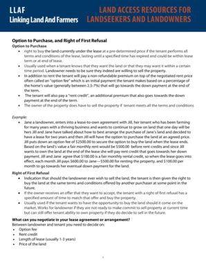 Fillable Online llaf Exploring Option To Purchase and Right of First ...