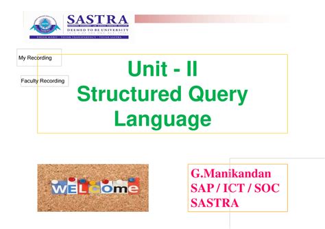 8. SQL - Triggers and Group by - Unit - II Structured Query Language G ...