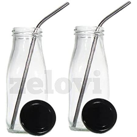Buy Amazon Brand - Solimo Silica Glass Milk Bottle, 1 Litre ...