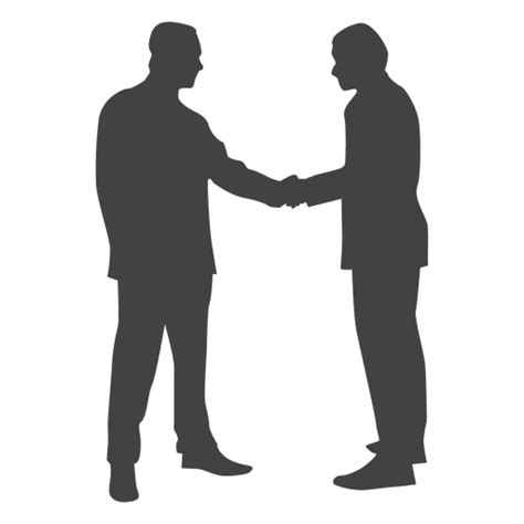 Two Businessmen Shaking Hands Silhouette PNG & SVG Design For T-Shirts