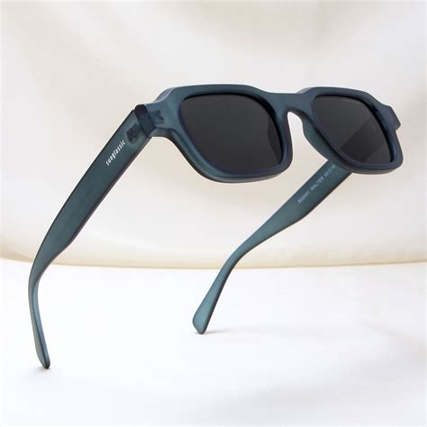 Walter Square Teal Black Sunglasses for Men & Women - Sunglassic