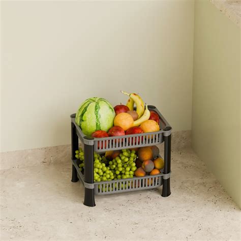 Biltoxi Multipurpose Plastic Kitchen Rack with Baskets | Vegetable ...