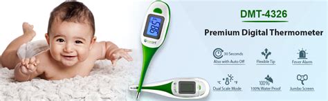Carent Waterproof Premium Digital Thermometer with fever Alarm (DMT ...