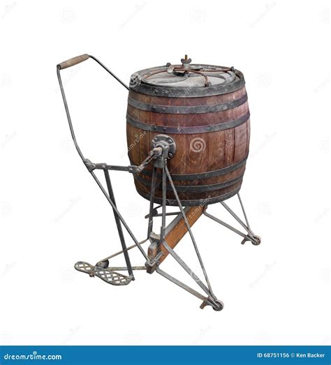 Antique Tumbler Clothes Washer Isolated. Stock Photo - Image of ...