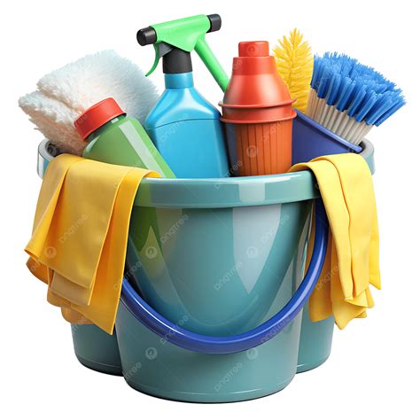 Cleaning Supplies Bucket 3d Illustration, Cleaning Supplies Bucket ...