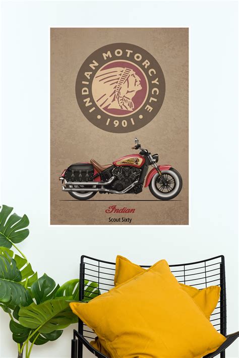Indian Scout Sixty Poster | Bike Posters – The Poster Valley