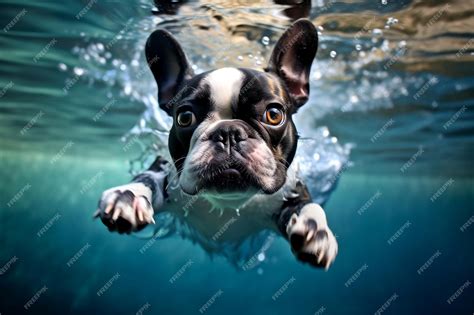 Premium AI Image | French Bulldog Swimming Image Generative AI