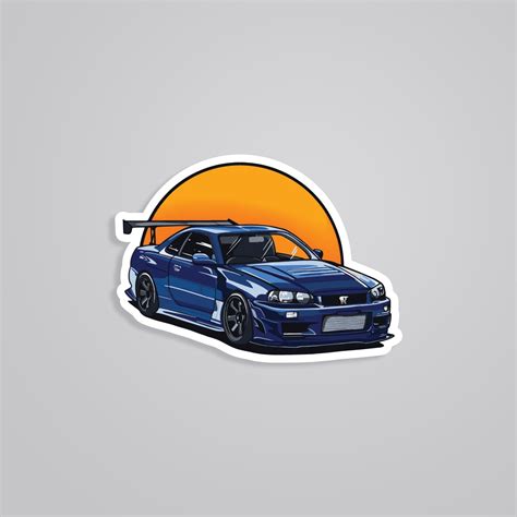 R34 GTR Cars & Bikes Sticker - Unleash the Power of Iconic Speed Machines