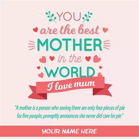 Mom Mothers Day 2026 Card With Name