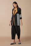 Buy AMPM Black Neesa Striped Jacket And Dhoti Pant Set Online | Aza ...