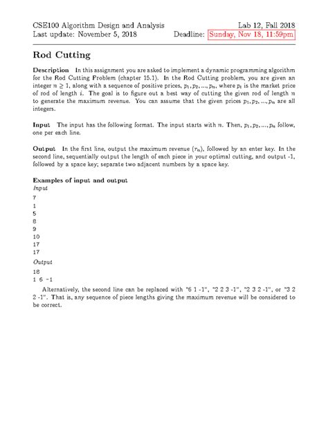 Dynamic Algorithm Rod Cutting 的图像结果