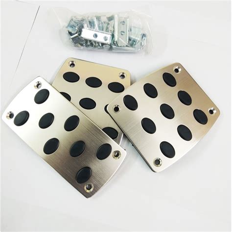 YSA Silver Color Non-Slip Racing Manual Transmission Pedal Kit