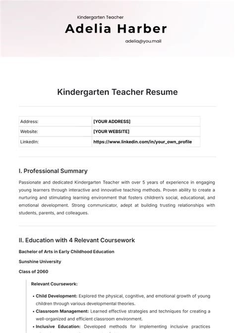 Free Teacher Resume Templates to Edit Online and Download