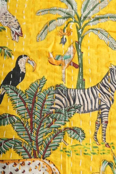 Buy Cheetah Jungle Animal Print Handmade Kantha Quilt