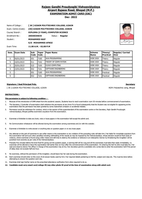 RPT Admit Card Student - Yc yff ity - 11. Because of the introduction ...