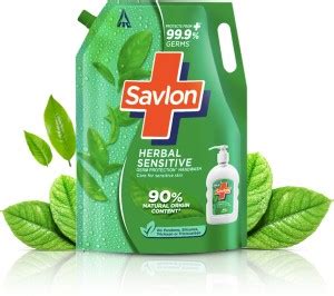 Savlon Herbal Sensitive Germ Protection Liquid Handwash Refill, 99.99% ...