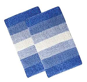 Buy THE HOME TALK Cotton Stripes Bathmats | Water Absorbent Runners ...