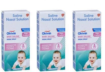 Otrivin Baby Saline Nasal Spray, 10ml, Pack of 3, Manual Nasal ...