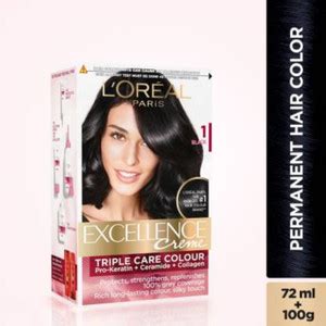 L'Oréal Paris Excellence Creme Hair Color (24ML + 26 GM) , BLACK ...