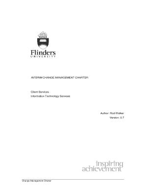 CHANGE CONTROL CHARTER - Flinders University - Flinders Edu - Fill and ...