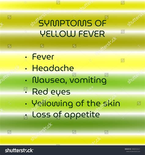 Symptoms Yellow Fever Vector Illustration Medical Stock Vector (Royalty Free) 1906553221 ...