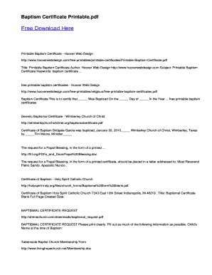 18 Printable Baptism Certificate Forms and Templates - Fillable Samples ...