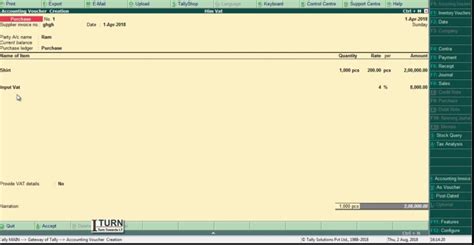 Recording VAT Entries in Tally.ERP 9 with Detailed Steps and Examples ...