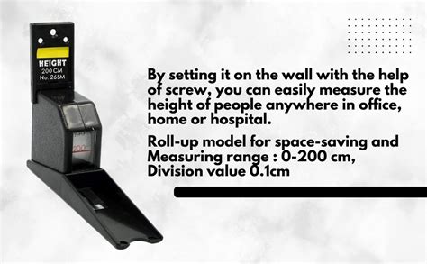 PRESTIGE Height Measuring Scale Human Body Stature Meter Wall Mount ...